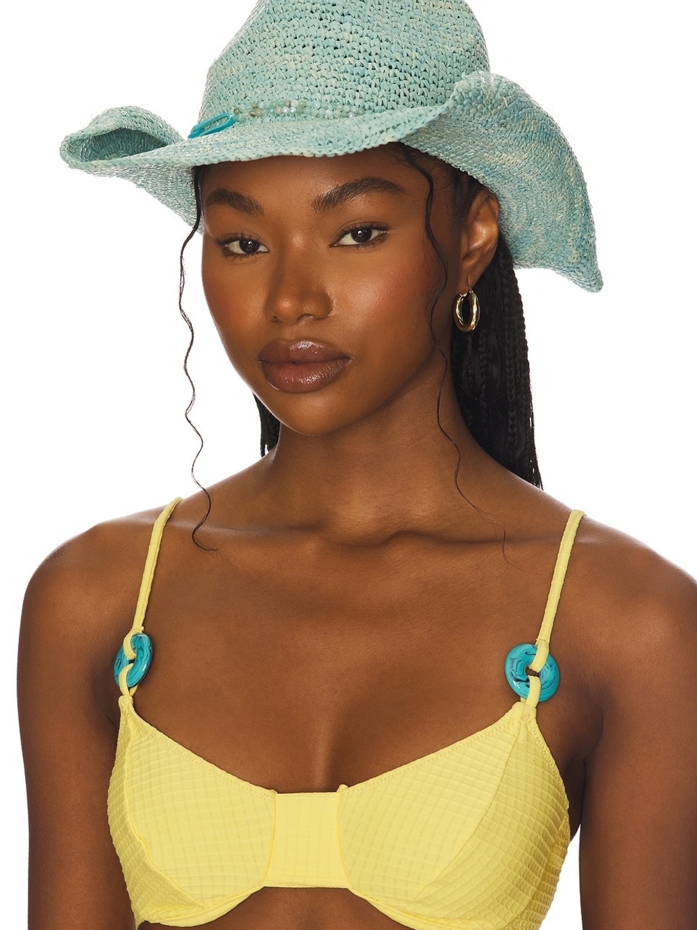 Flora Bella Breathable Woven Cowboy Hat in Seafoam Green Women's